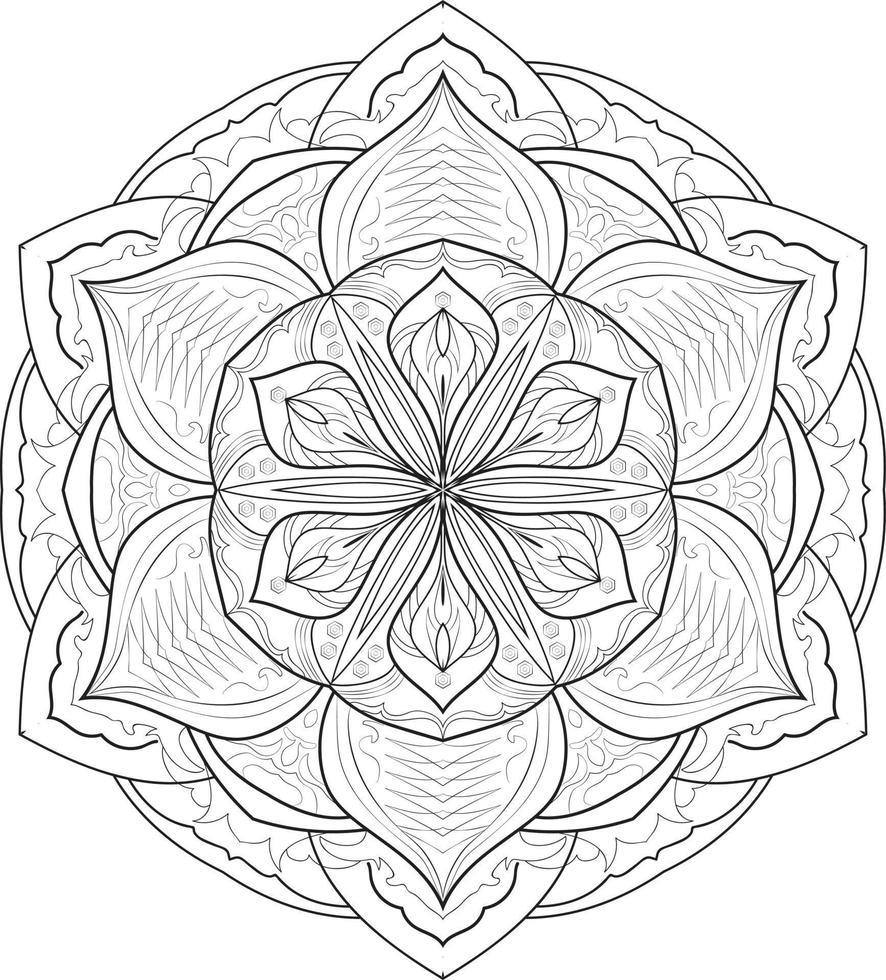 flor de mandala en blanco y negro vector gratis