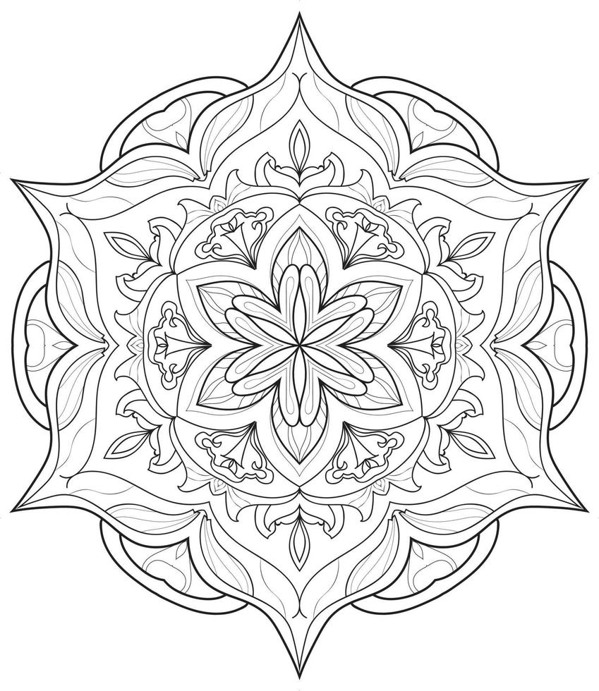 flor de mandala en blanco y negro vector gratis