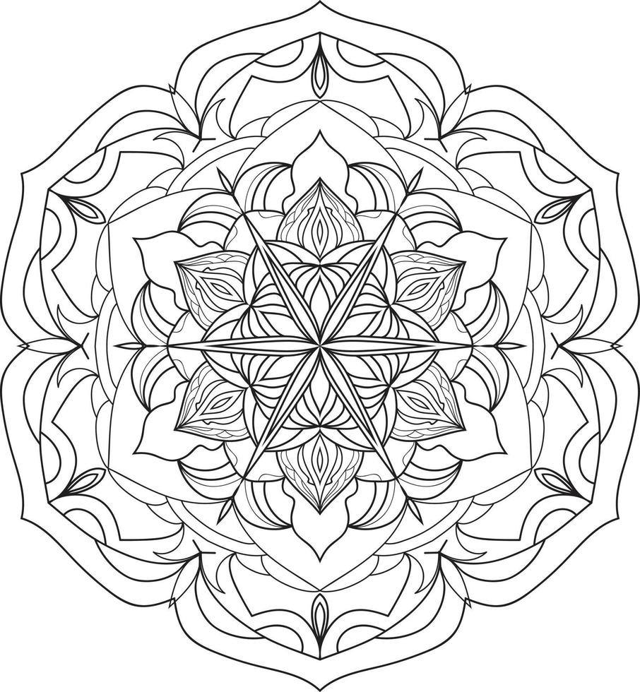 flor de mandala en blanco y negro vector gratis