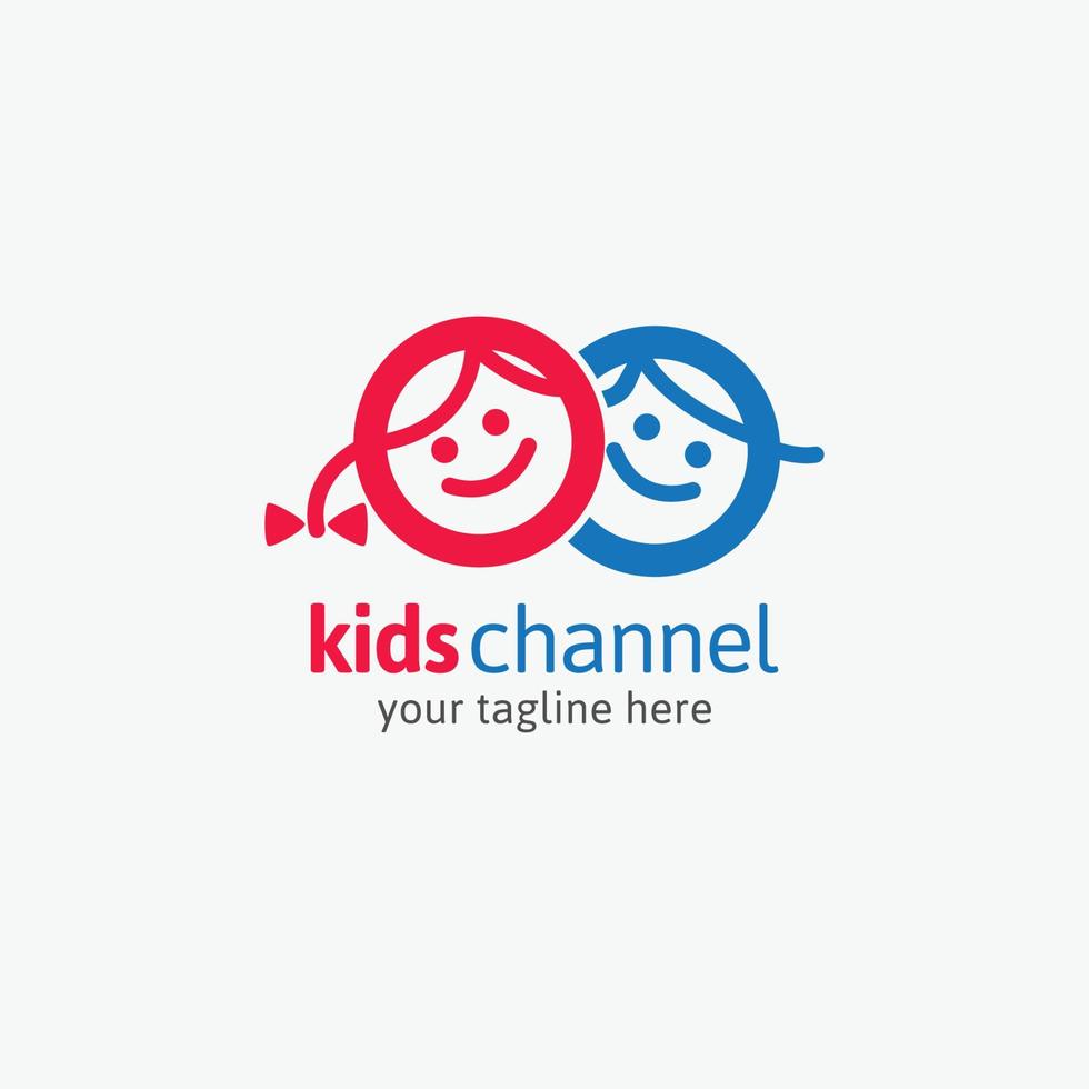 ilustración de diseño de vector de logotipo de canal de niños