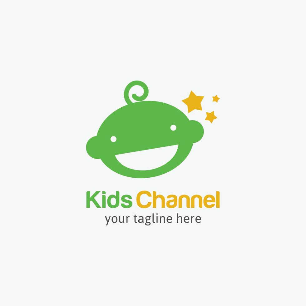 ilustración de diseño de vector de logotipo de canal de niños