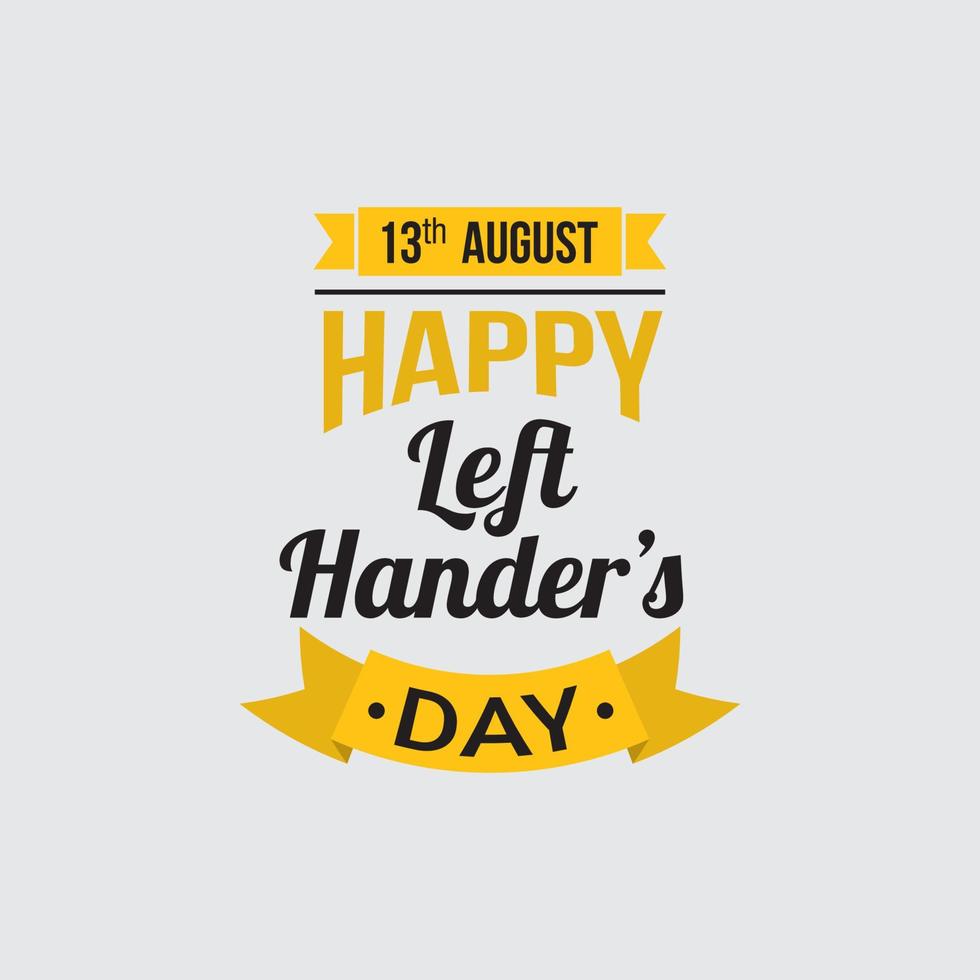 Left handers day vector design