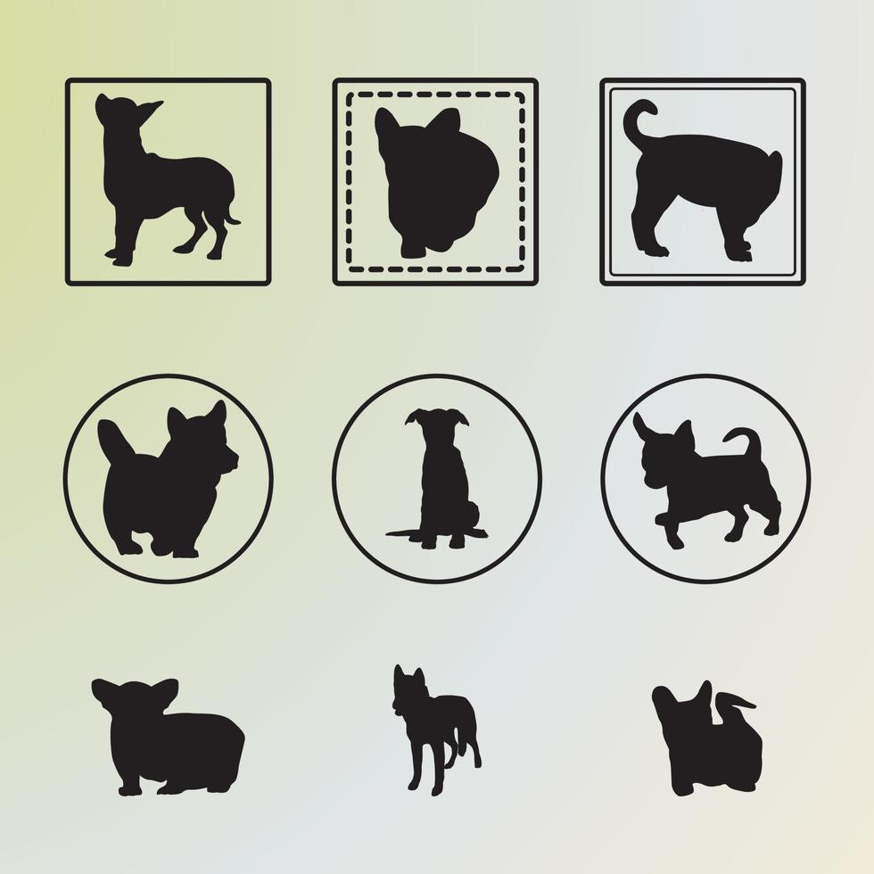 Funny Dog Illustration, Silhouette Dog Vector Arts