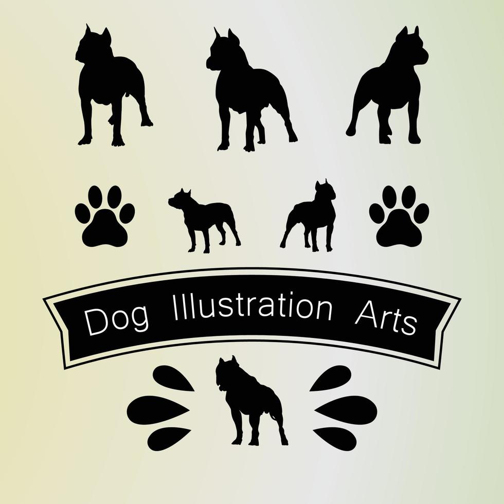 Dog Silhouette Graphic, Dogs Vintage Arts vector