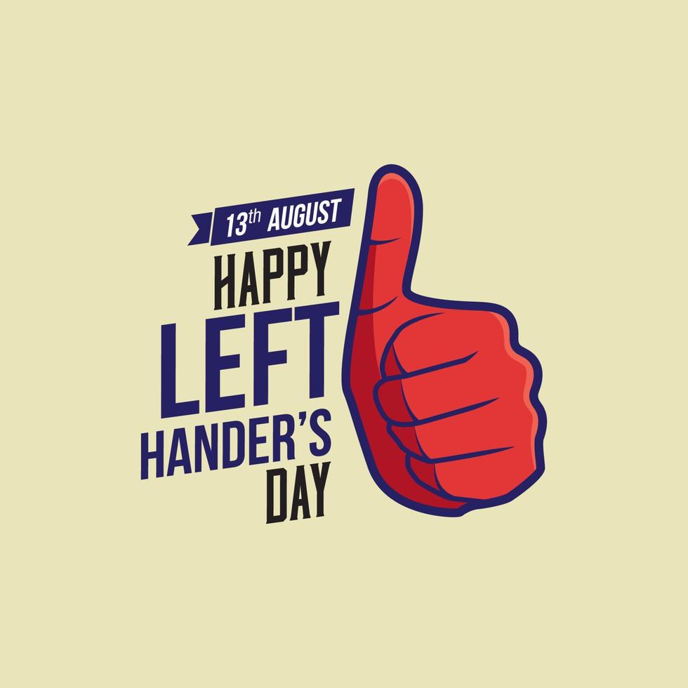 Left handers day vector design