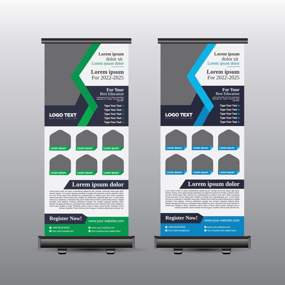 Kids School Education Roll Up Banner vector