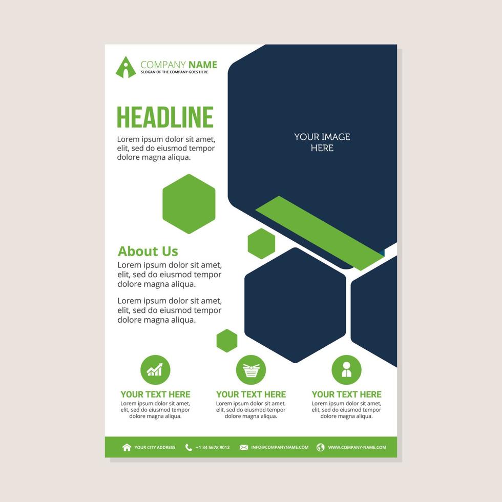 Corporate business annual report brochure flyer design. vector