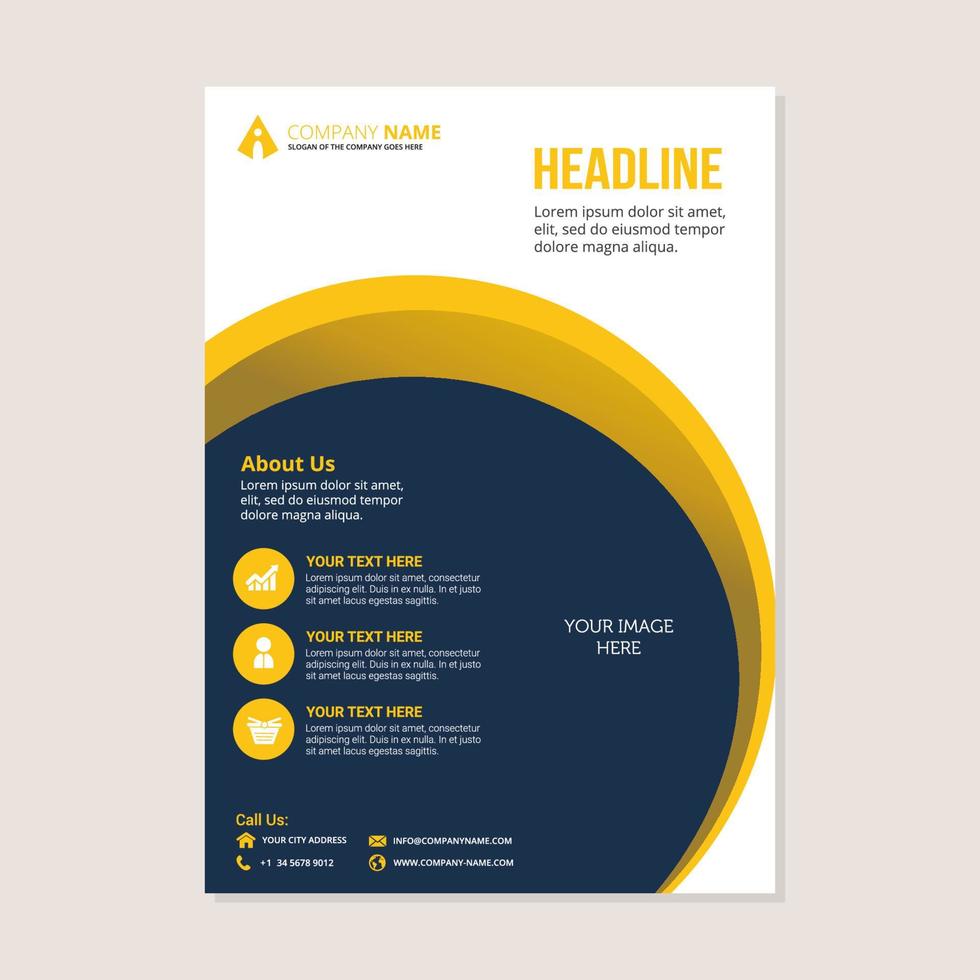 Corporate business annual report brochure flyer design. vector