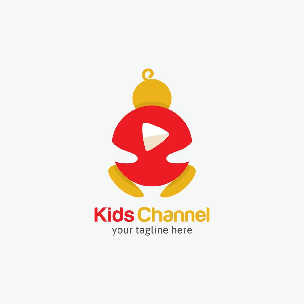 Kids channel logo vector design illustration