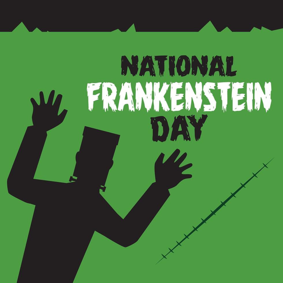 diseño vectorial del día nacional de frankenstein vector