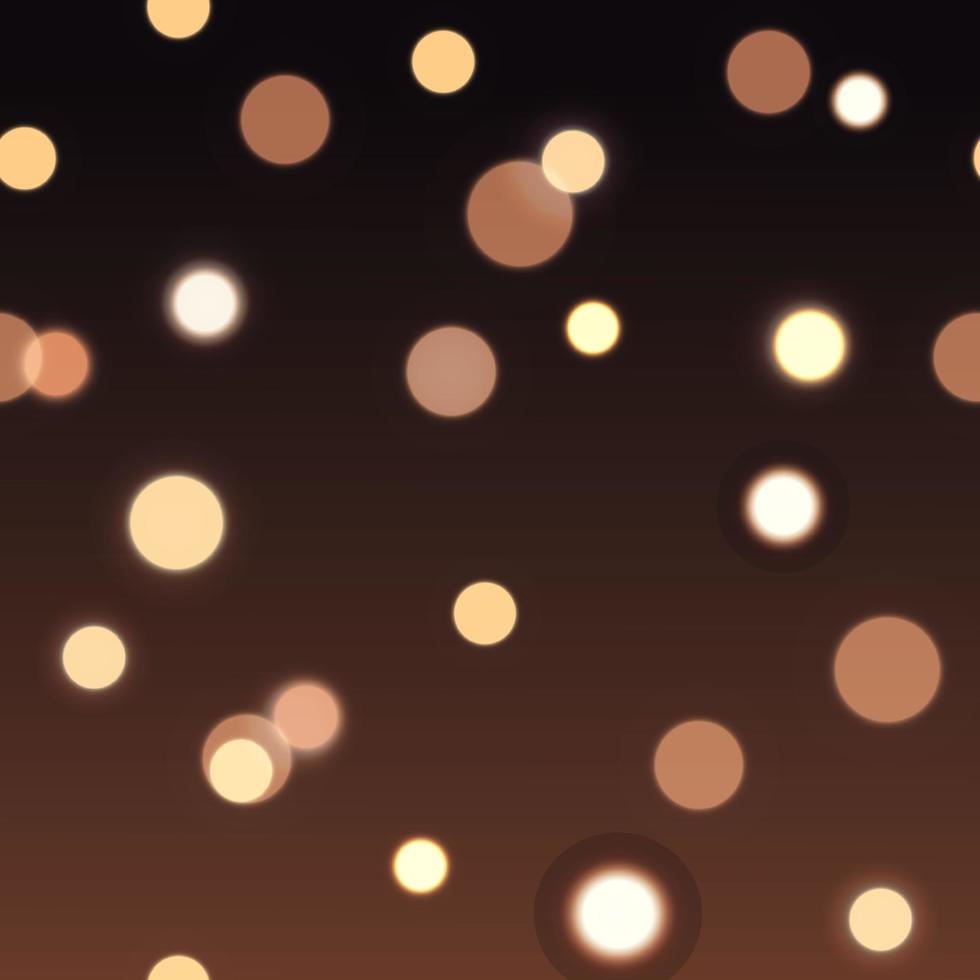 Bokeh golden warm lights over dark seamless vector background