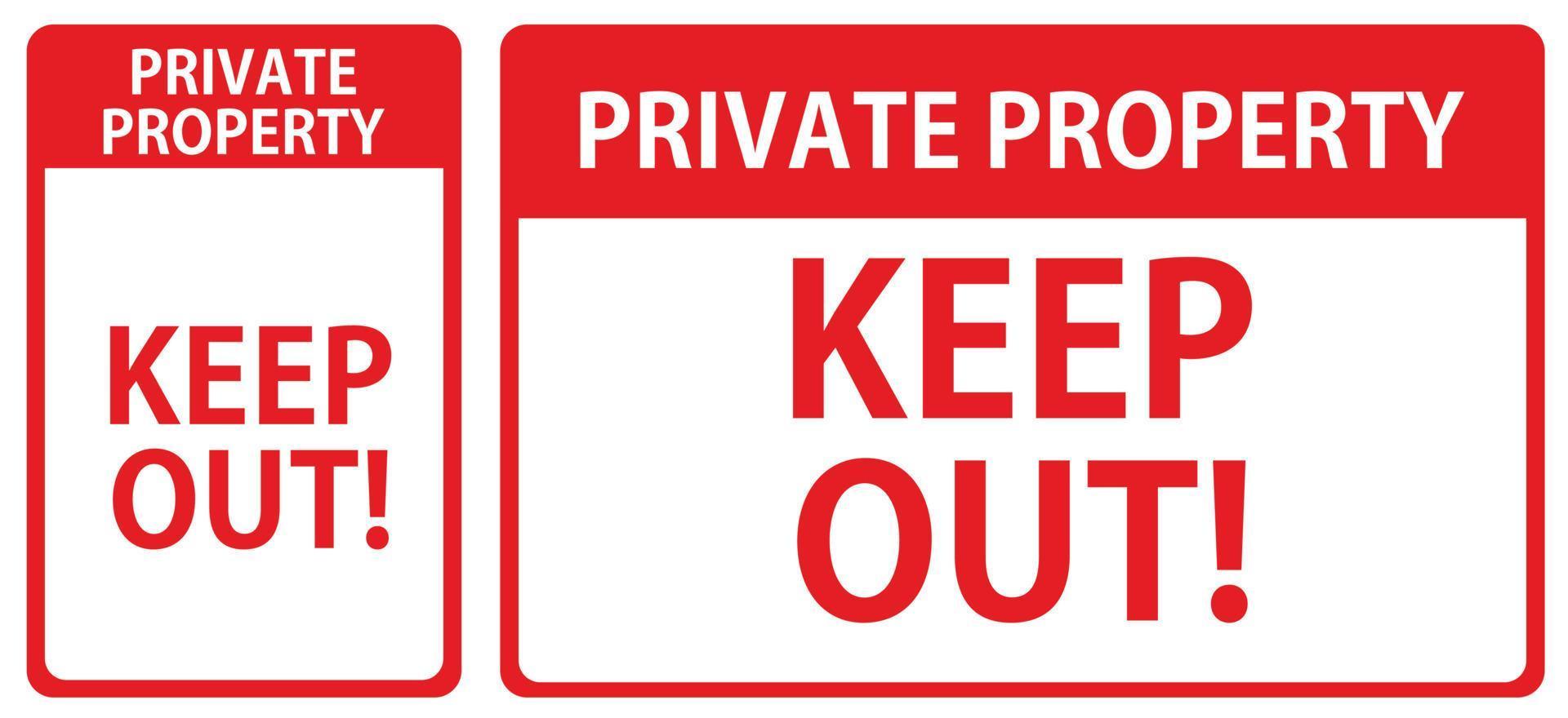 Private Property Sign keep out vector