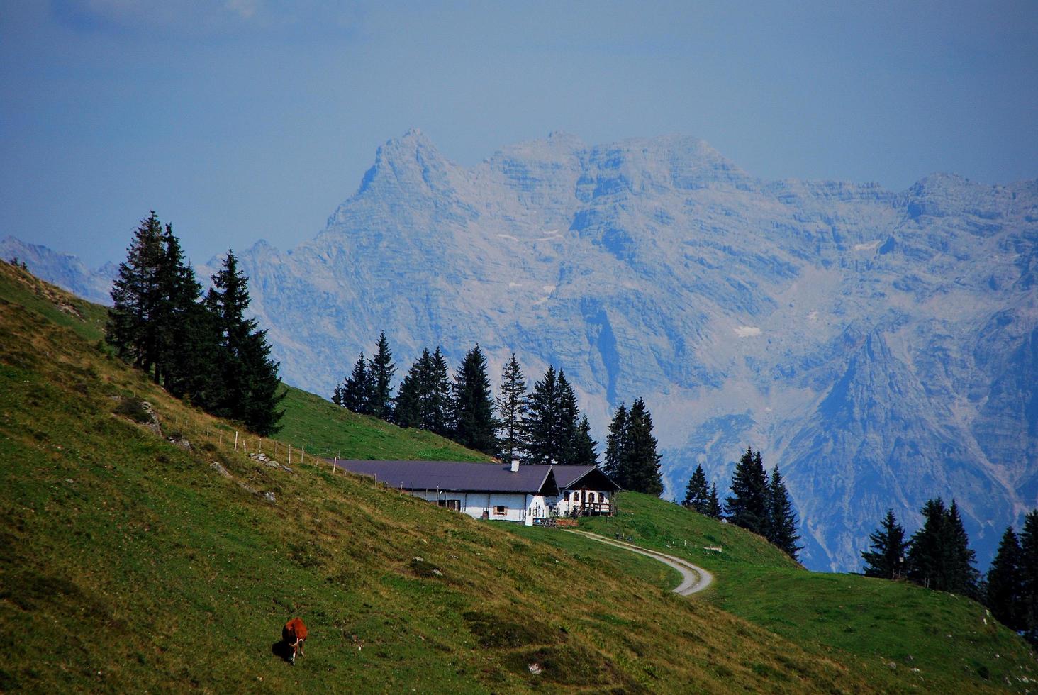 house in high mountains photo