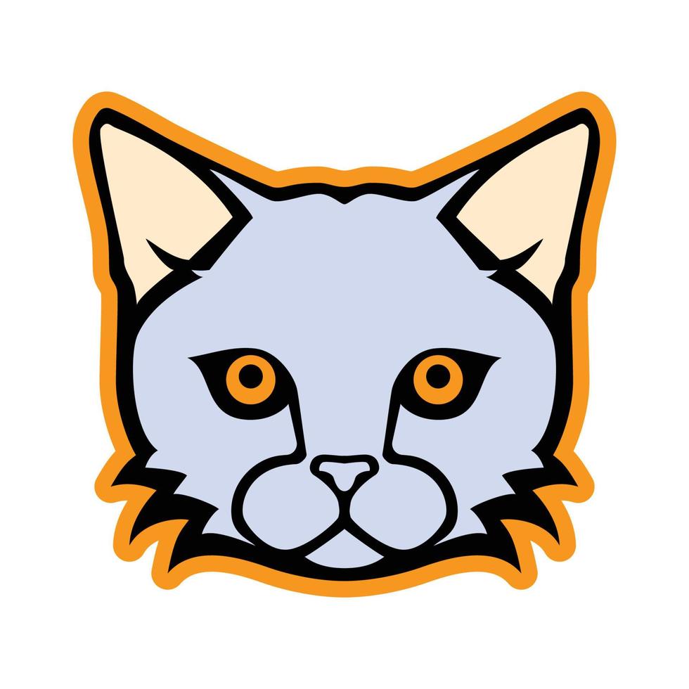 cat head mascot esport logo vector