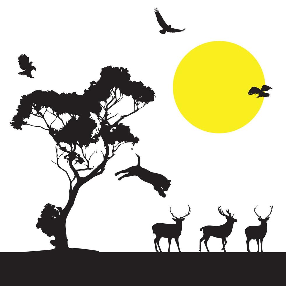 Safari Savannah wildlife Art vector