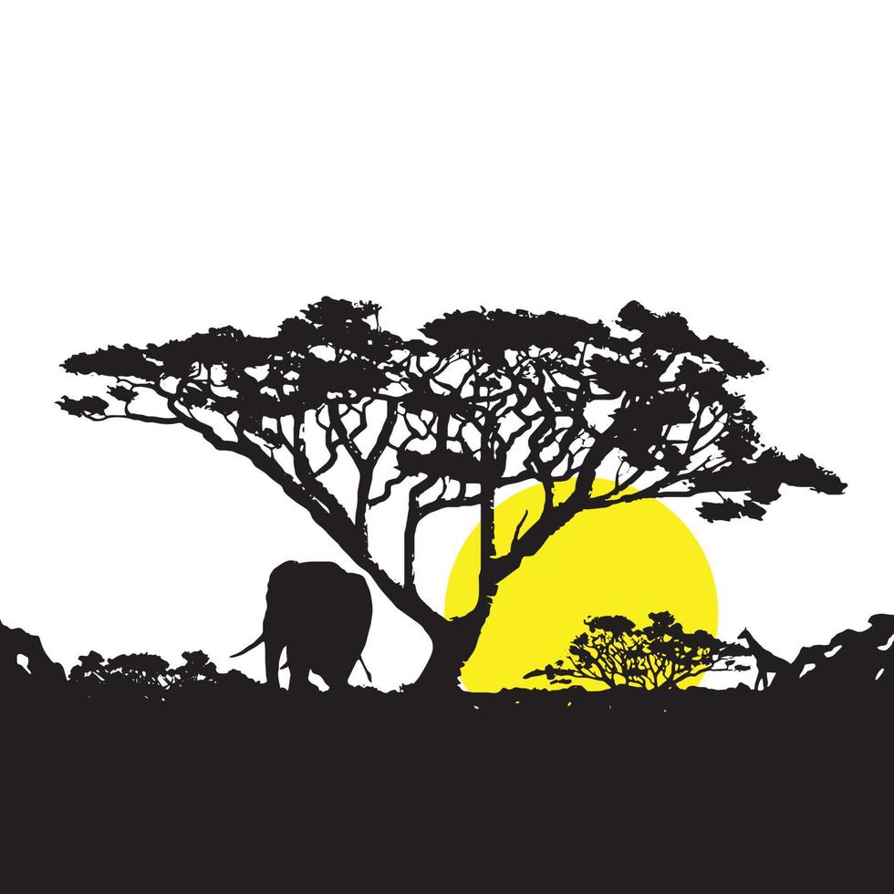 safari savannah art vector