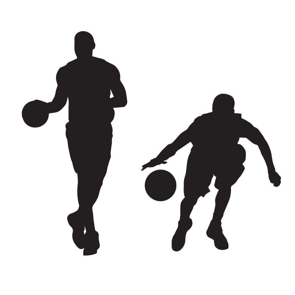 silueta de jugador de baloncesto vector