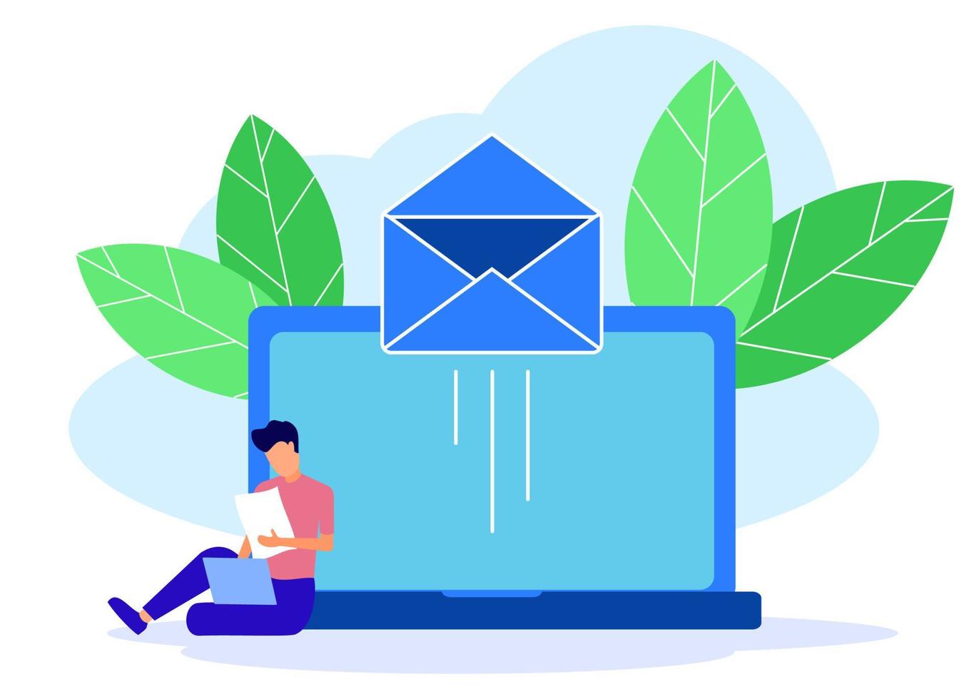 Illustration vector graphic cartoon character of email marketing