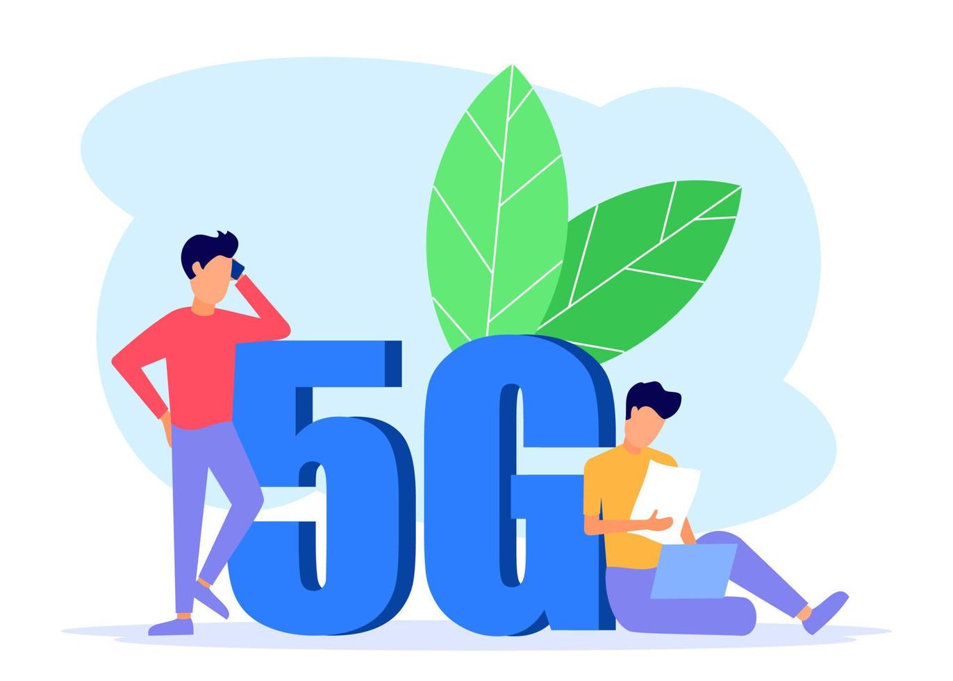 Illustration vector graphic cartoon character of 5G