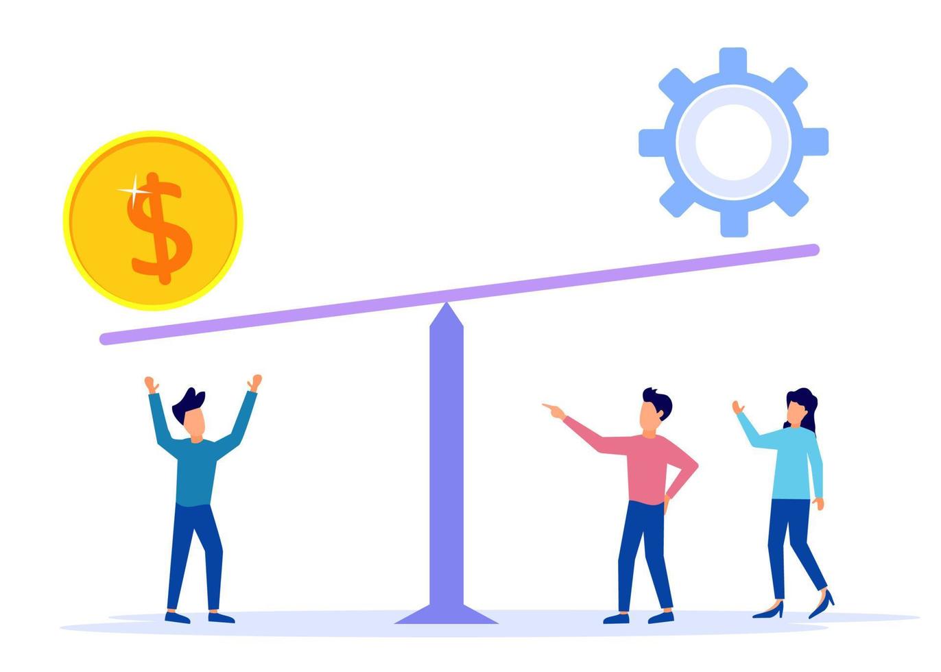 Illustration vector graphic cartoon character of business balance