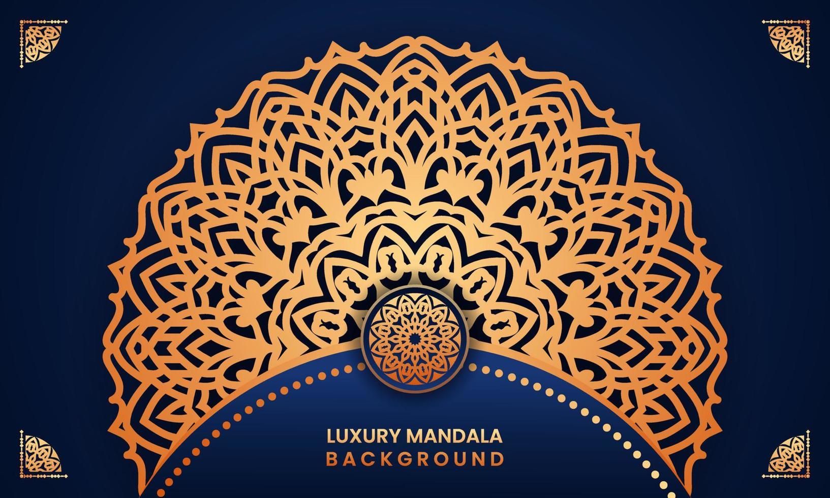 Golden royal blue clean and modern luxury mandala background or greetings design vector