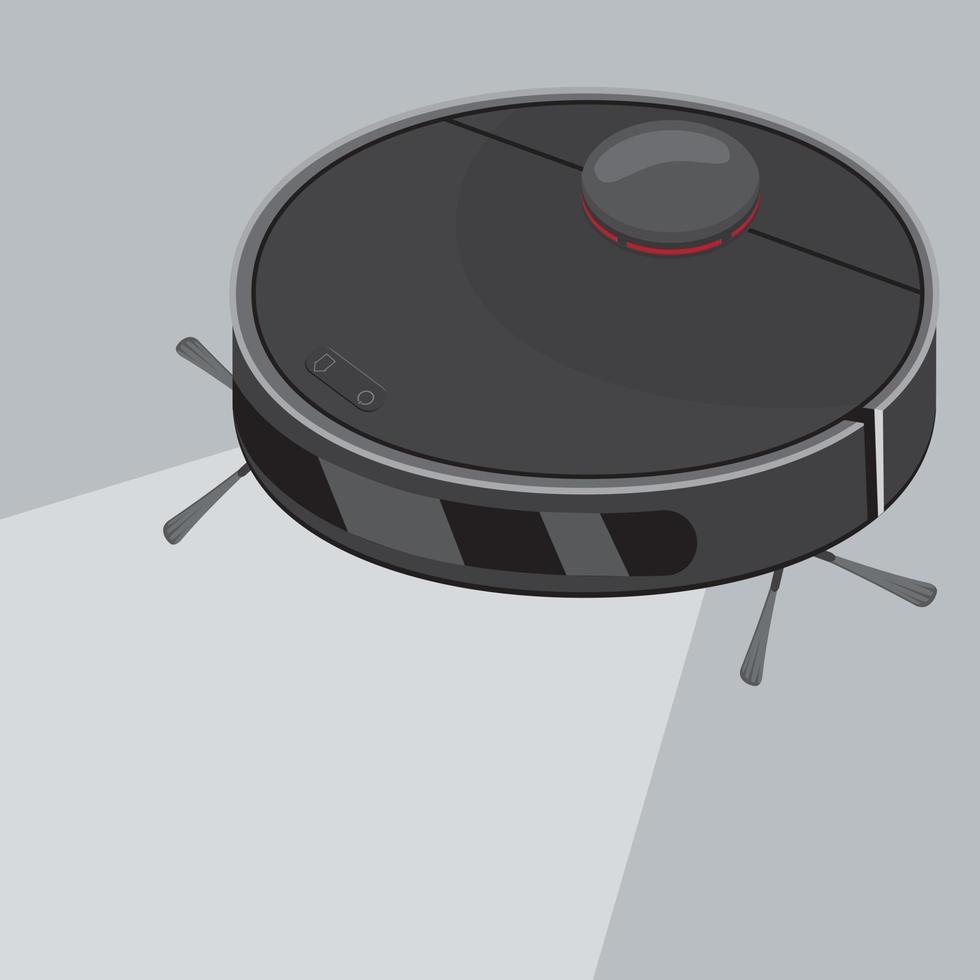 Robot vacuum cleaner for cleaning the room, color vector isolated illustration