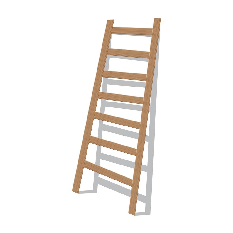 escalera de madera aislada en un fondo blanco. ilustración vectorial de color. vector