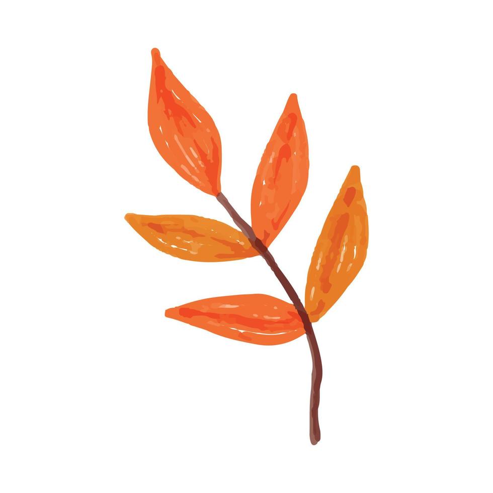 ilustración de acuarela de hoja de temporada de otoño vector