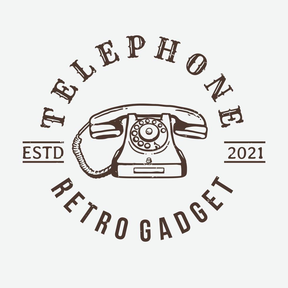 logotipo vintage de teléfono antiguo vector
