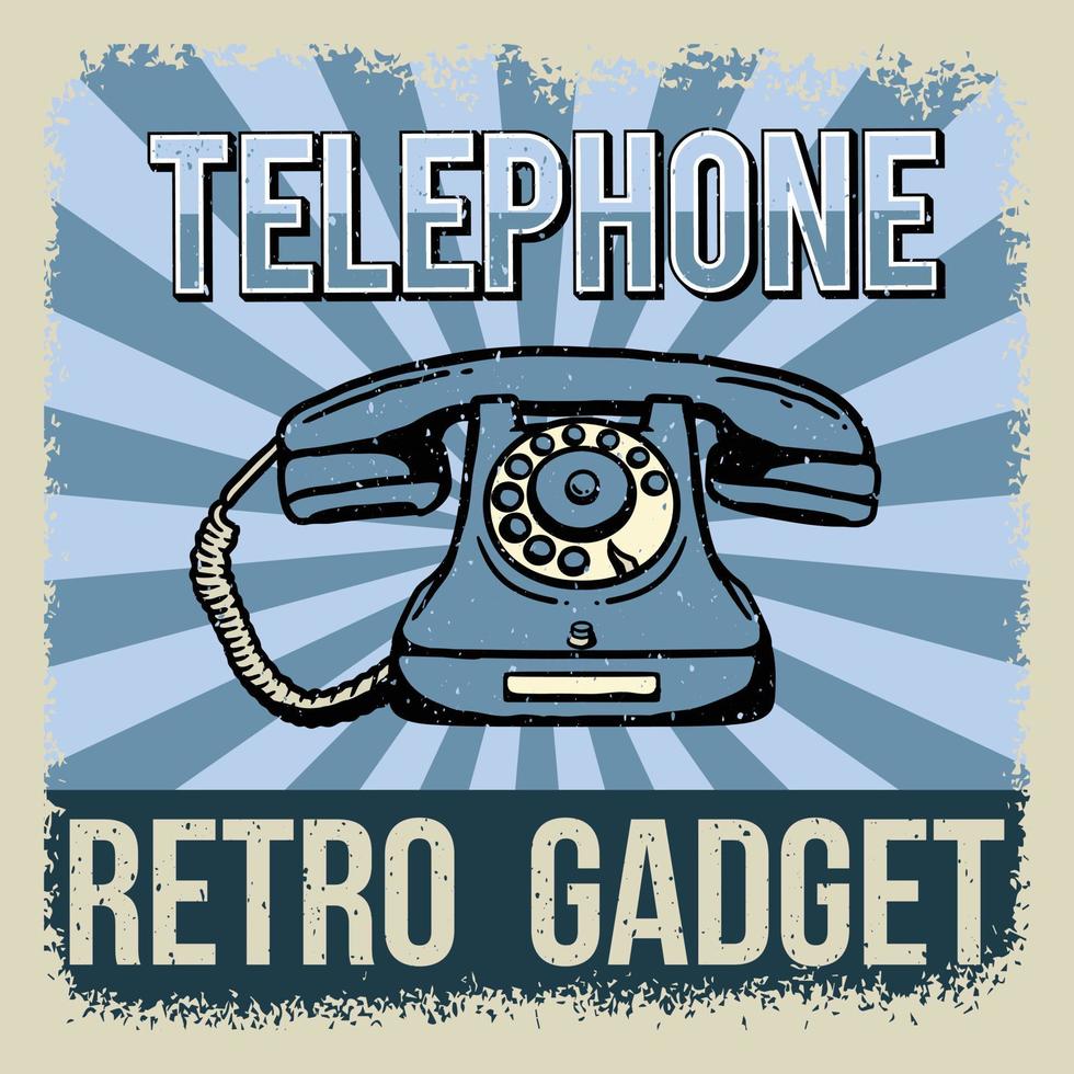telephone vector flyer in vintage style