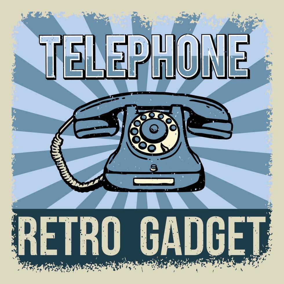 folleto de vector de teléfono en estilo vintage