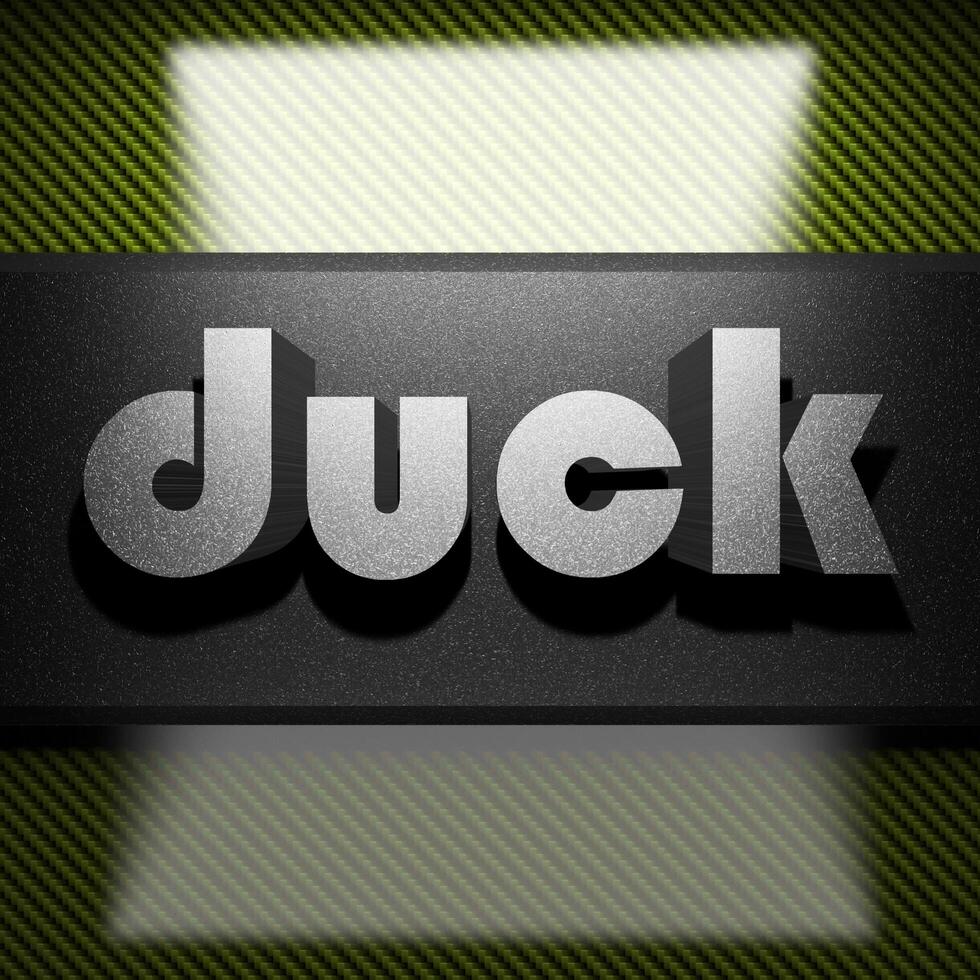 duck word of iron on carbon photo