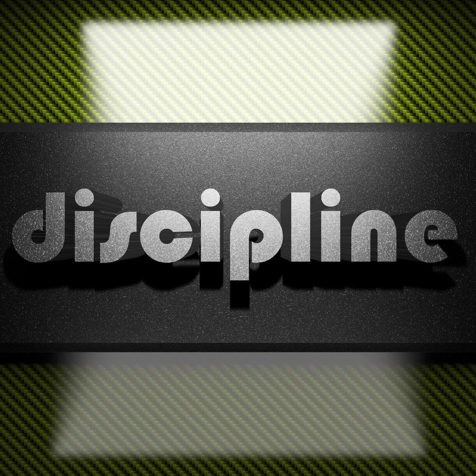 discipline word of iron on carbon photo