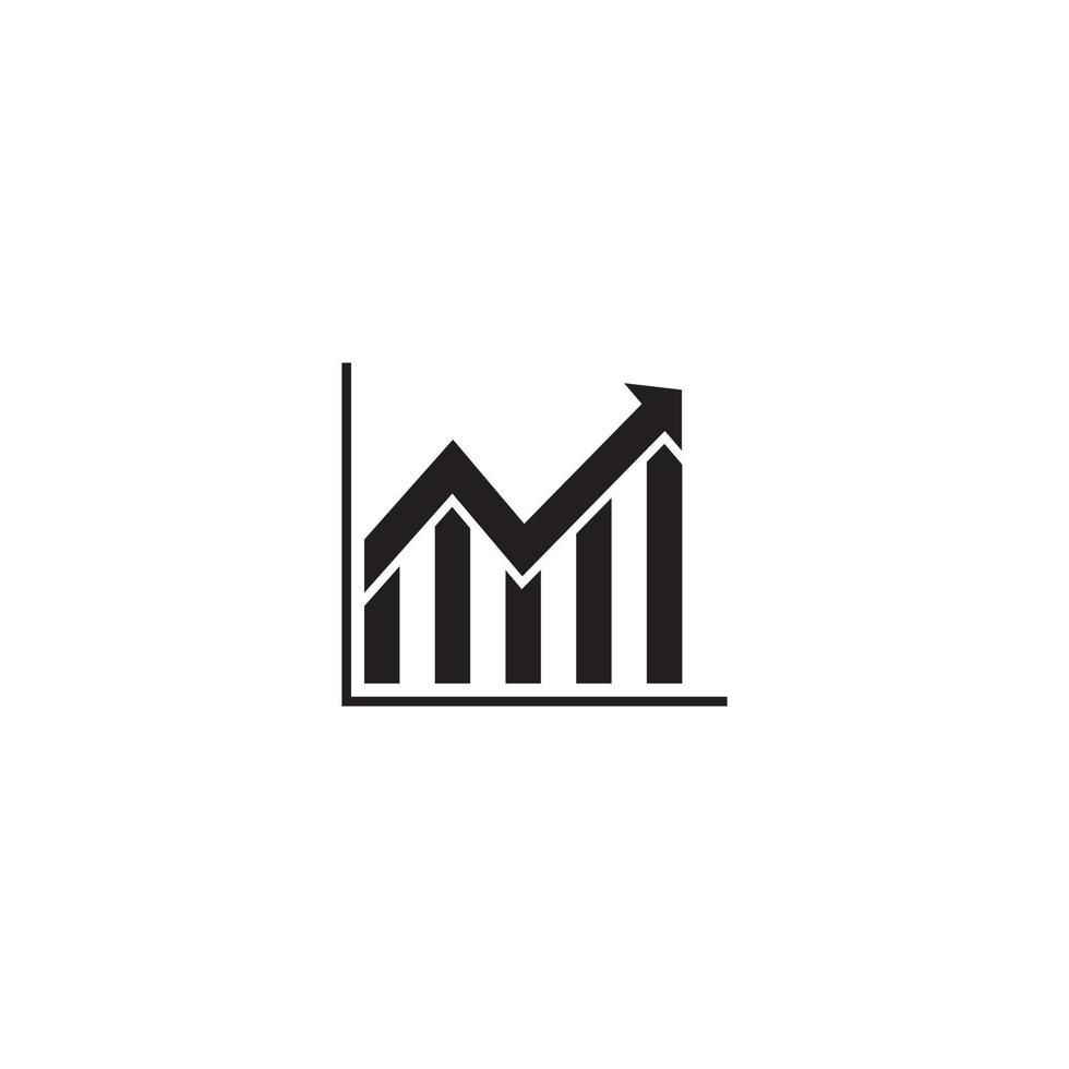 Growing Chart, Statistic Icon Vector. Arrow on Scale Sign Symbol vector