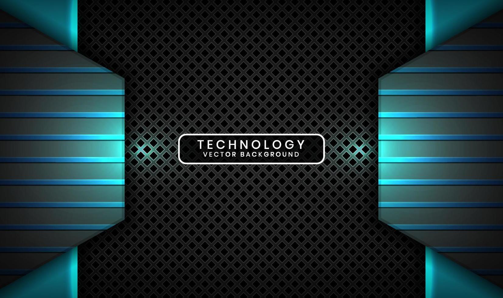 3D black blue technology abstract background overlap layer on dark space with light line effect decoration. Graphic design future style concept for flyer, banner, brochure, card, or landing page vector