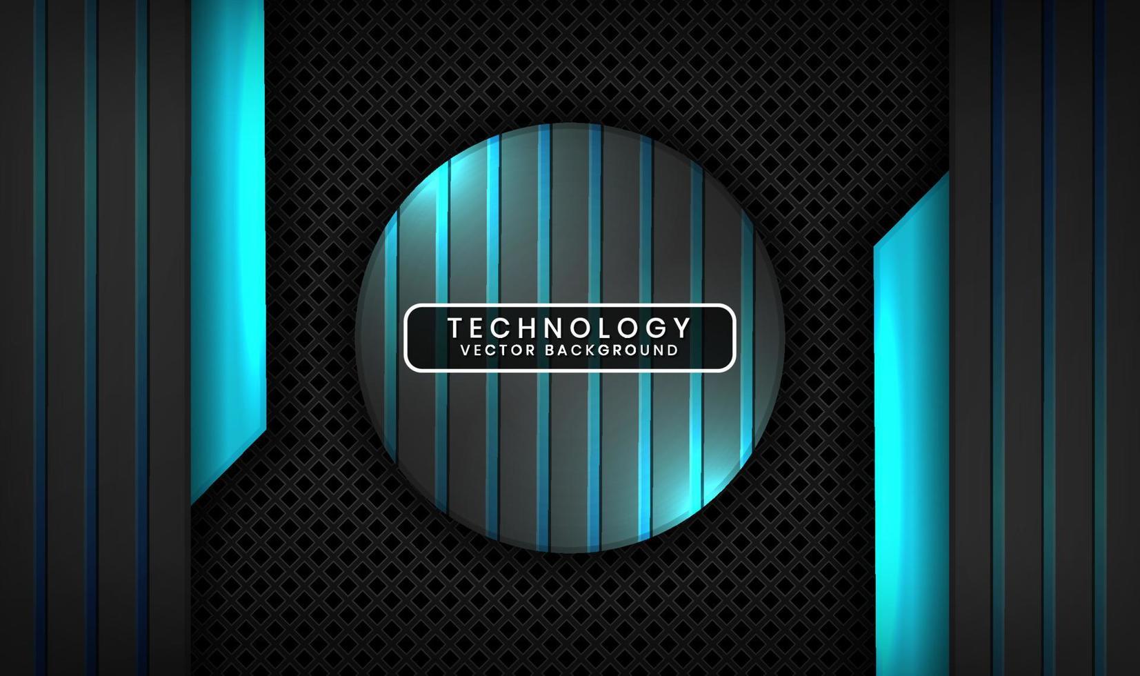 3D black blue technology abstract background overlap layer on dark space with light line effect decoration. Graphic design future style concept for flyer, banner, brochure, card, or landing page vector