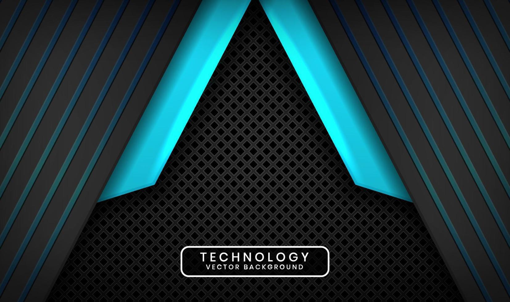 3D black blue technology abstract background overlap layer on dark space with light line effect decoration. Graphic design future style concept for flyer, banner, brochure, card, or landing page vector