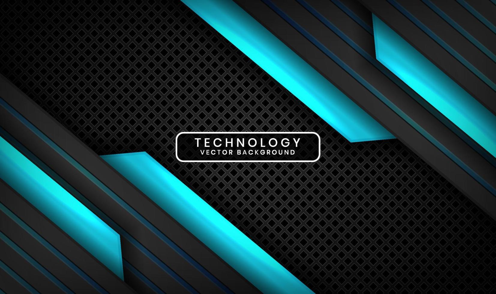 3D black blue technology abstract background overlap layer on dark space with light line effect decoration. Graphic design future style concept for flyer, banner, brochure, card, or landing page vector