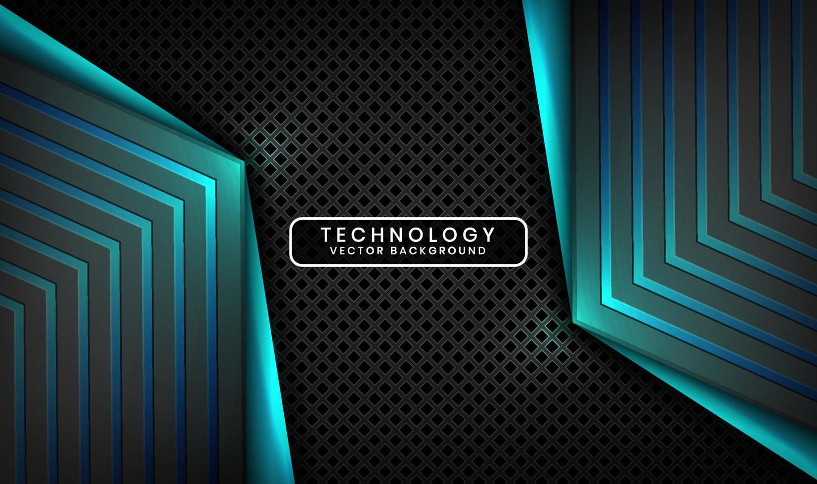 3D black blue technology abstract background overlap layer on dark space with light line effect decoration. Graphic design future style concept for flyer, banner, brochure, card, or landing page vector