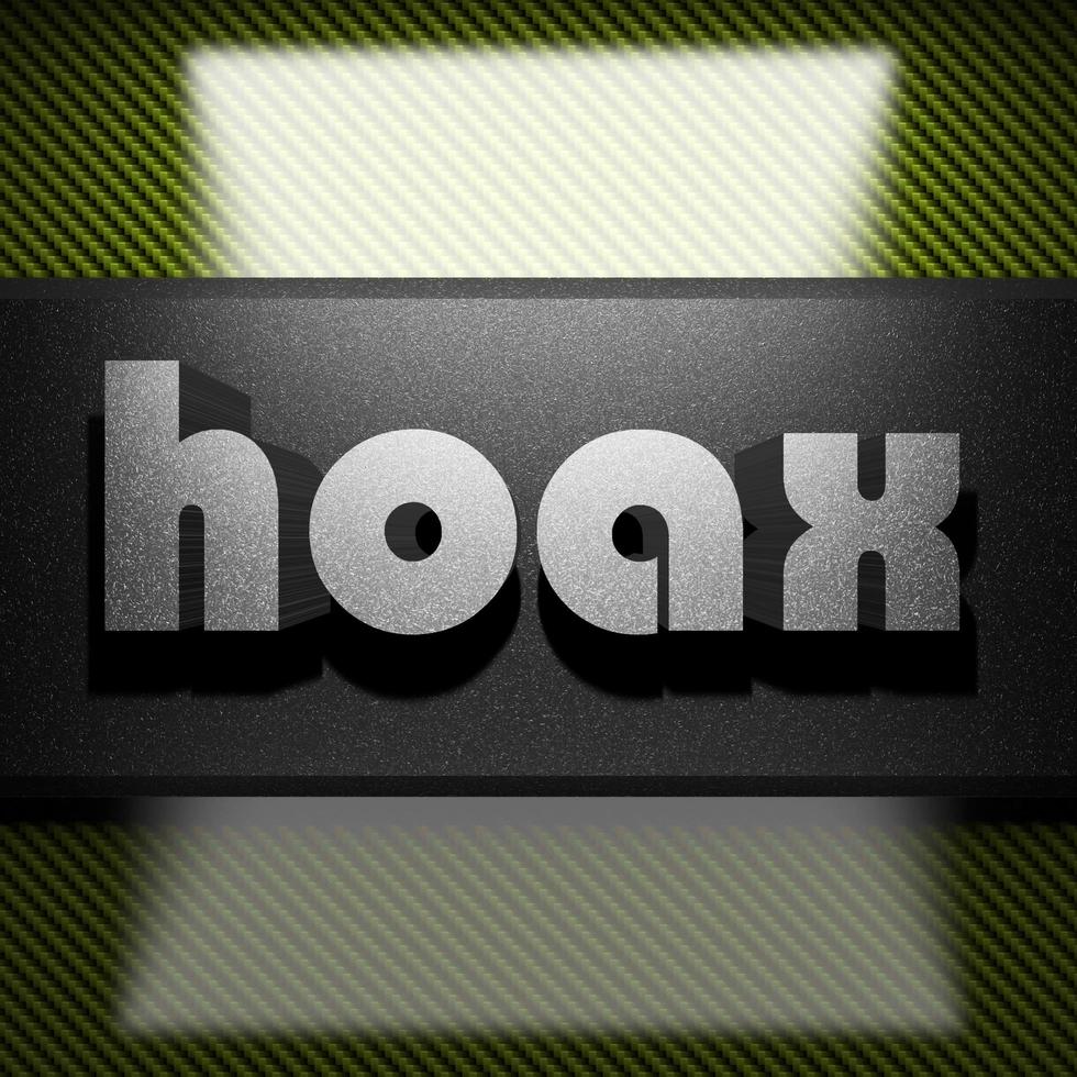 hoax word of iron on carbon photo