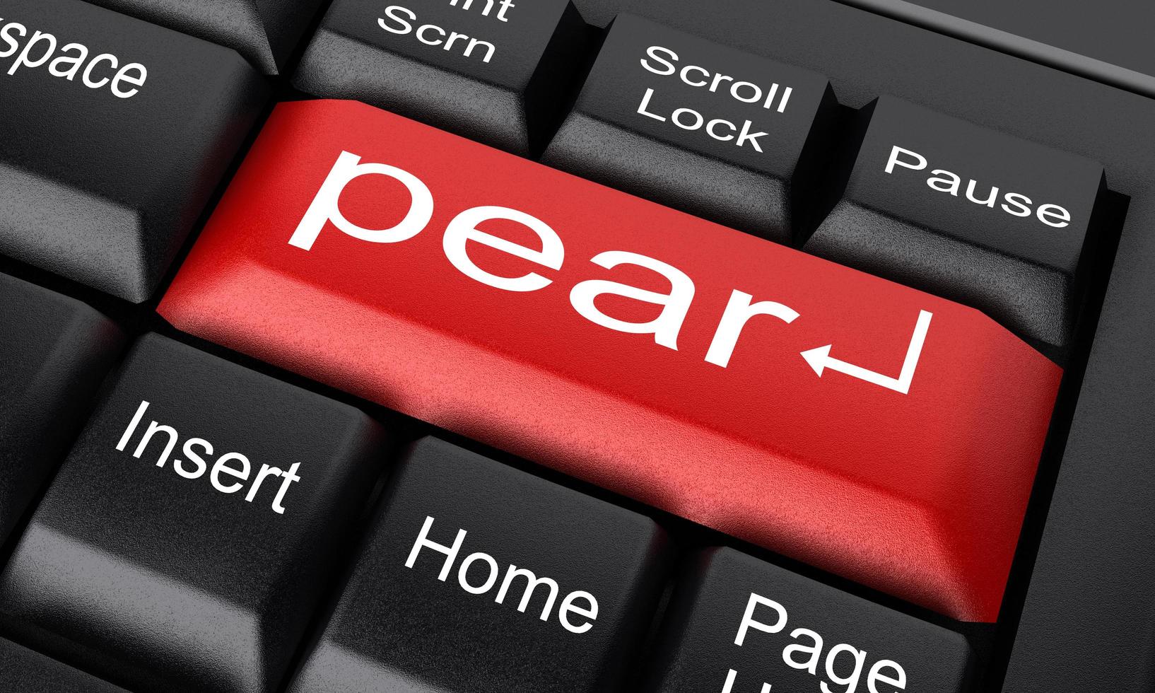 pear word on red keyboard button photo
