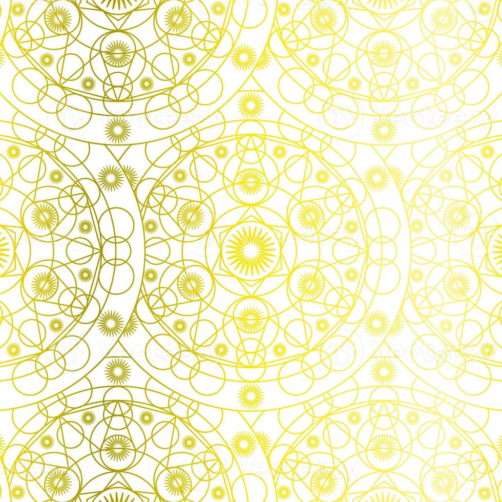 mandala amarillo abstracto arte ornamental de lujo pintura patrón geométrico antiguo en blanco. foto