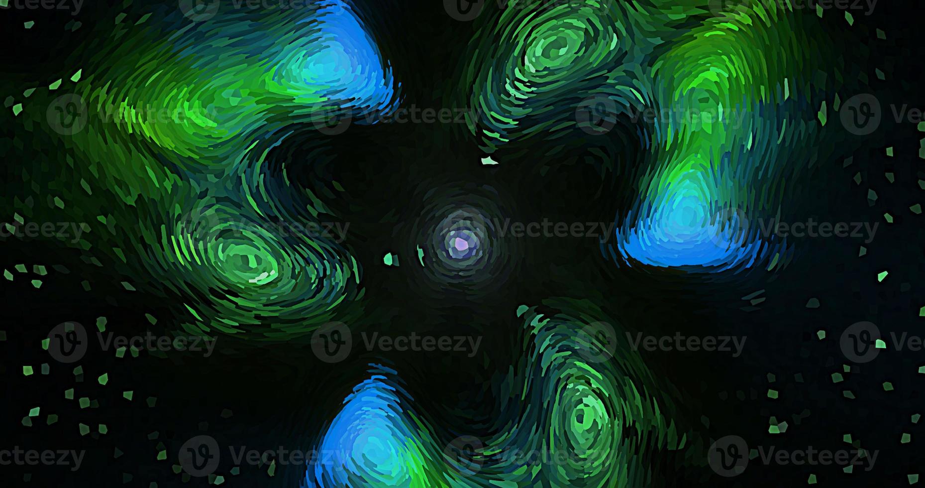 abstract light green and blue space elegant blur fog universe with star and galaxy milk stardust dynamic on dark space. photo