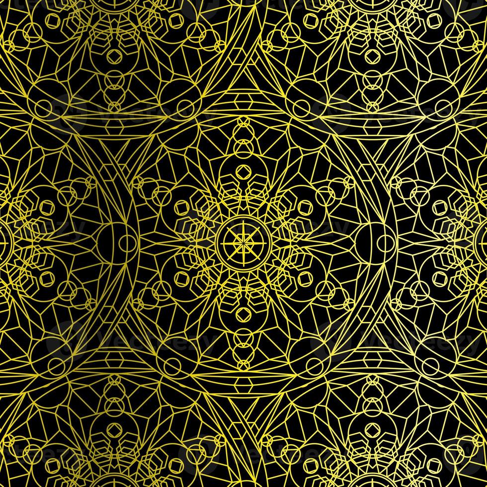 mandala dorado claro abstracto pintura de arte ornamental de lujo patrón geométrico antiguo en oro. foto