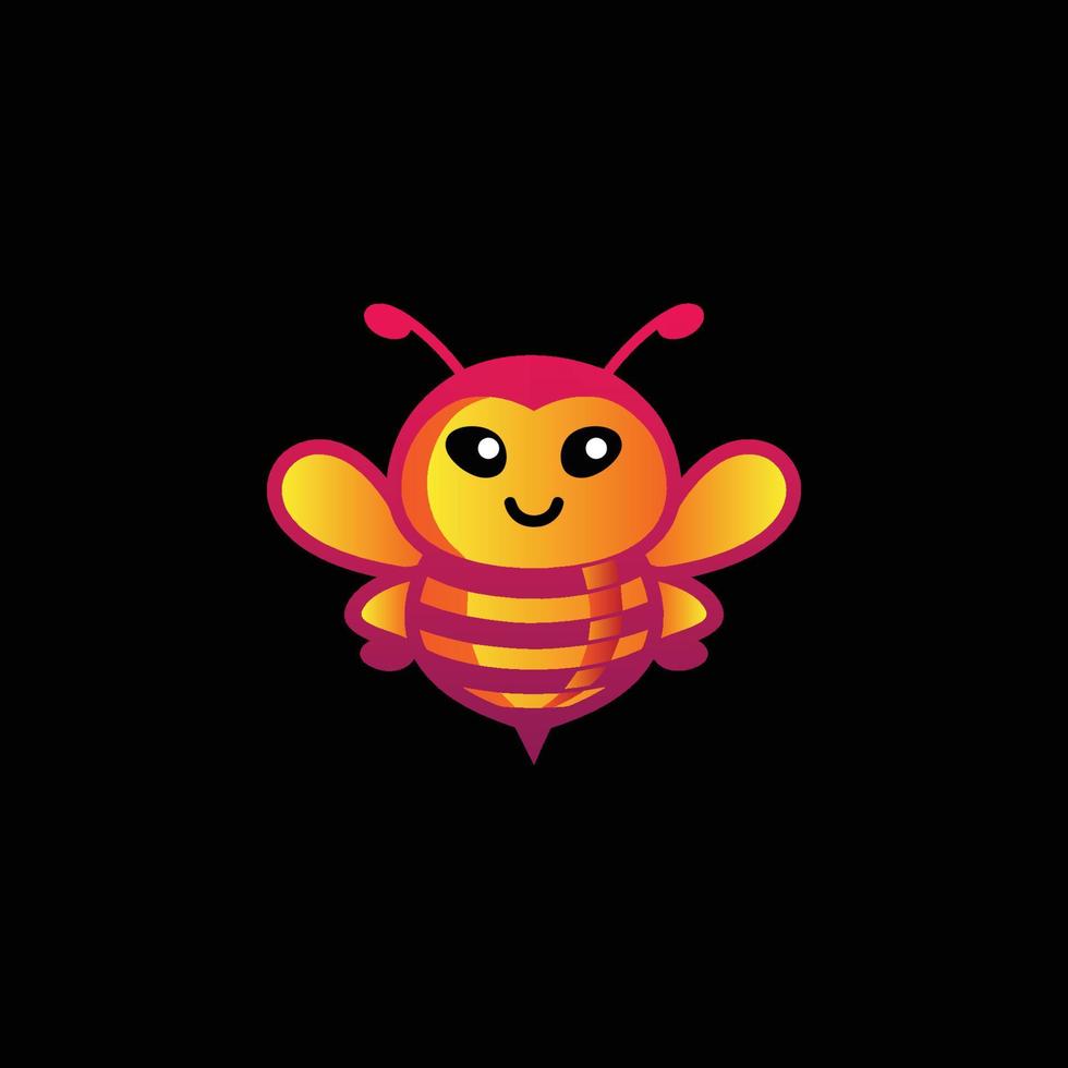 vector creativo lindo del logotipo de la reina de la abeja pequeña