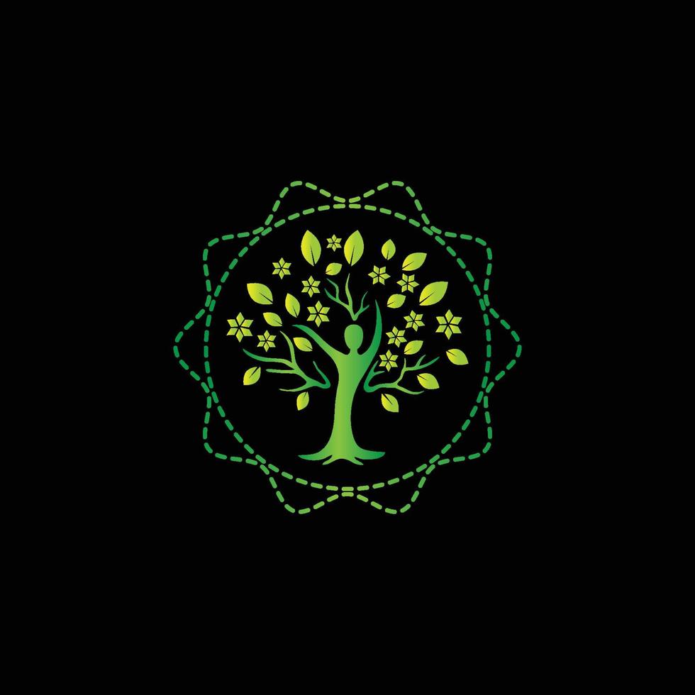 Human tree design, colorful human tree logo design vector