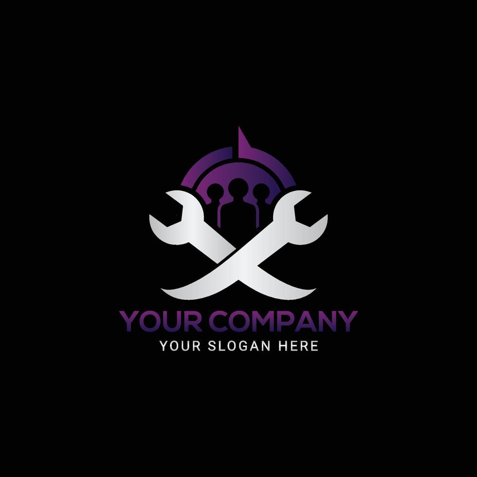 repair person colorful logo design vector