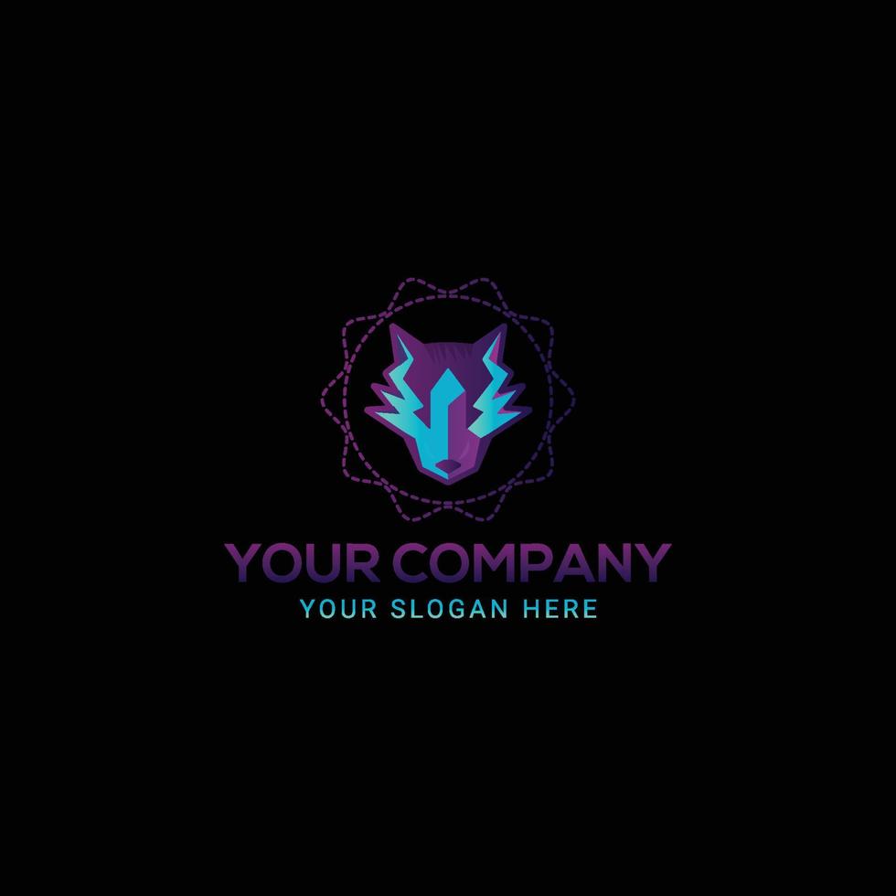 Wolf head colorful logo Design vector