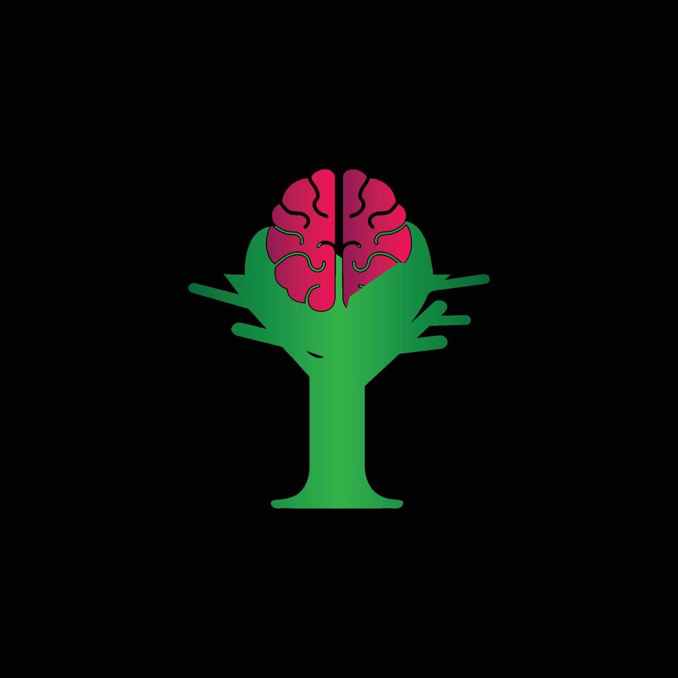 imagen vectorial del logotipo del árbol del cerebro vector