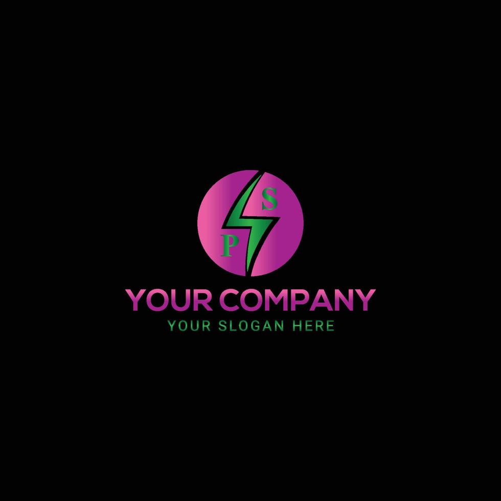 Flash planet circle thunder logo vector